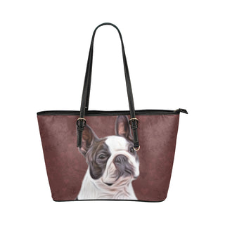 Boston Terrier Lover Leather Tote Bag/Small - TeeAmazing