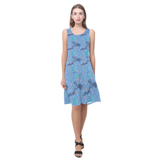 Scuba Diving Pattern Sleeveless Splicing Shift Dress - TeeAmazing