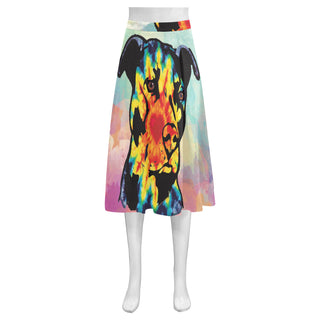 Pit Bull Pop Art No.1 Mnemosyne Women's Crepe Skirt (Model D16) - TeeAmazing