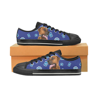 Tosa Dog Black Women's Classic Canvas Shoes - TeeAmazing