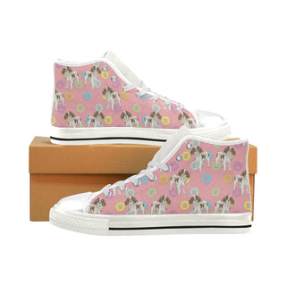Cavalier King Charles Spaniel Water Colour Pattern No.1 White Men’s Classic High Top Canvas Shoes - TeeAmazing