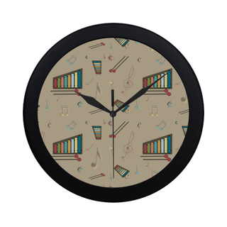 Vibraphone Pattern Black Circular Plastic Wall clock - TeeAmazing