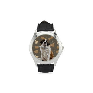 St. Bernard Dog Women's Classic Leather Strap Watch - TeeAmazing