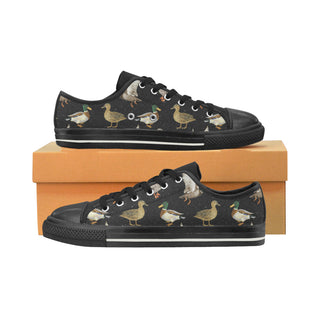 Mallard Duck Black Low Top Canvas Shoes for Kid - TeeAmazing