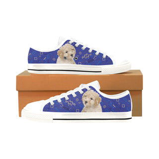 Poochon Dog White Men's Classic Canvas Shoes/Large Size - TeeAmazing