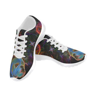 English Bulldog Glow Design 1 White Sneakers for Men - TeeAmazing
