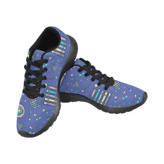 Marimba Pattern Black Men's Running Shoes/Large Size (Model 020) - TeeAmazing
