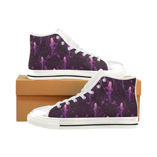 Sailor Saturn White High Top Canvas Women's Shoes/Large Size - TeeAmazing