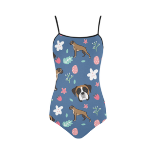 Boxer Flower Strap Swimsuit ( Model S05) - TeeAmazing