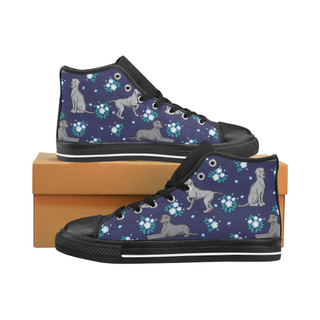 Coonhound Flower Black Men’s Classic High Top Canvas Shoes /Large Size - TeeAmazing