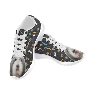 Bearded Collie Dog White Sneakers Size 13-15 for Men - TeeAmazing