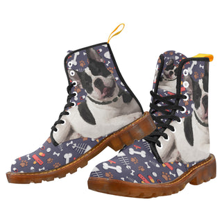 French Bulldog Dog Black Boots For Women - TeeAmazing