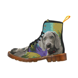 Weimaraner Black Boots For Women - TeeAmazing