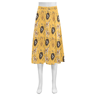 Akita Pattern Mnemosyne Women's Crepe Skirt - TeeAmazing