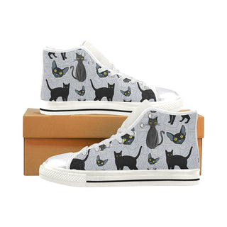 Bombay cat White High Top Canvas Women's Shoes/Large Size - TeeAmazing