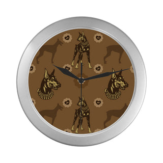 Doberman Silver Color Wall Clock - TeeAmazing