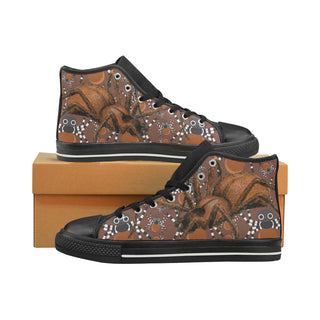 Spider Black High Top Canvas Women's Shoes/Large Size - TeeAmazing