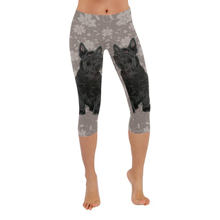 Scottish Terrier Lover Low Rise Capri Leggings (Invisible Stitch) (Model L08) - TeeAmazing