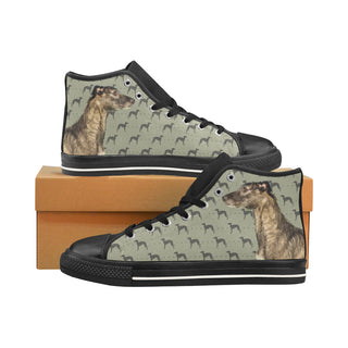 Lurcher Dog Black Men’s Classic High Top Canvas Shoes /Large Size - TeeAmazing