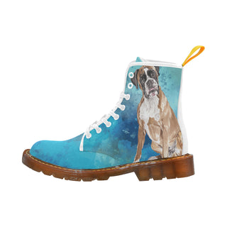 Boxer Water Colour White Boots For Men - TeeAmazing