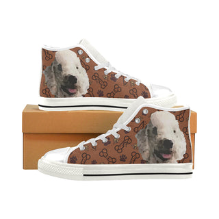 Bedlington Terrier Dog White Men’s Classic High Top Canvas Shoes - TeeAmazing
