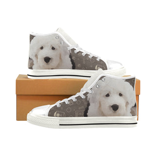 Old English Sheepdog Dog White Men’s Classic High Top Canvas Shoes - TeeAmazing