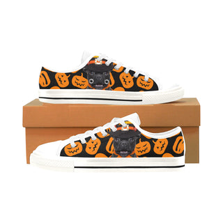 French Bulldog Halloweeen White Men's Classic Canvas Shoes/Large Size - TeeAmazing