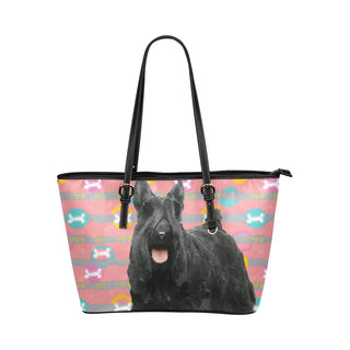 Cute Scottish Terrier Leather Tote Bag/Small - TeeAmazing