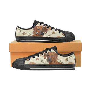 Rhodesian Ridgeback Dog Black Low Top Canvas Shoes for Kid - TeeAmazing