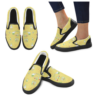 Optician Pattern Black Women's Slip-on Canvas Shoes - TeeAmazing