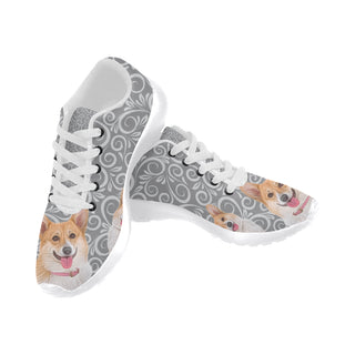 Corgi Lover White Sneakers for Men - TeeAmazing