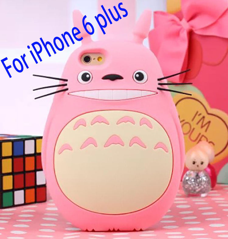 3D cute Totoro case for iphone 4 5 5s 6 4.7 inch 6 plus 5.5 inch TPU cell phone case silicone - TeeAmazing