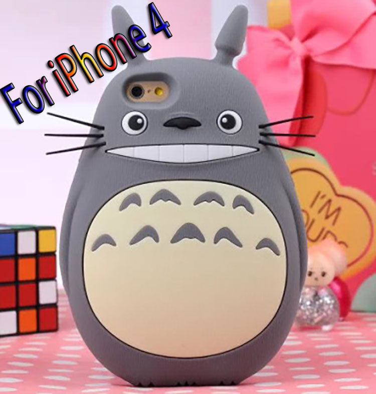 3D cute Totoro case for iphone 4 5 5s 6 4.7 inch 6 plus 5.5 inch TPU cell phone case silicone - TeeAmazing