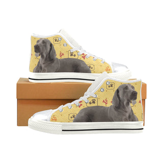 Weimaraner White High Top Canvas Women's Shoes/Large Size - TeeAmazing