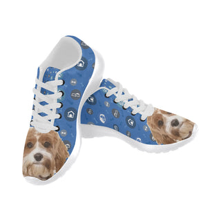 Cavapoo Dog White Sneakers for Women - TeeAmazing