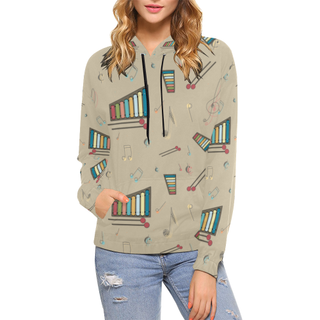 Vibraphone Pattern All Over Print Hoodie for Women (USA Size) (Model H13) - TeeAmazing