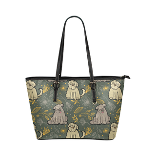 Briard Flower Leather Tote Bag/Small - TeeAmazing