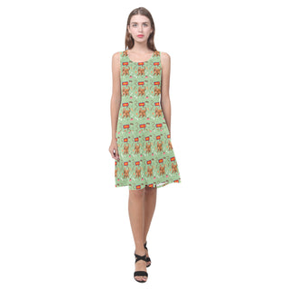 American Cocker Spaniel Pattern Sleeveless Splicing Shift Dress - TeeAmazing