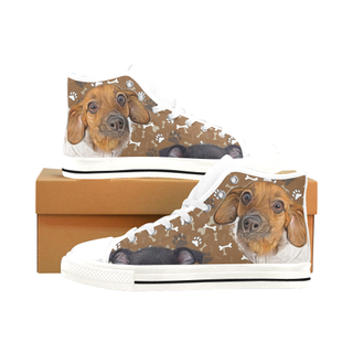 Chiweenie Pattern White Men’s Classic High Top Canvas Shoes /Large Size - TeeAmazing