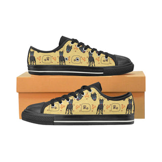 Cane Corso Pattern Black Low Top Canvas Shoes for Kid - TeeAmazing