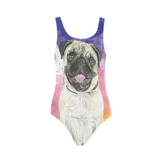 Pug Water Colour No.1 Vest One Piece Swimsuit - TeeAmazing