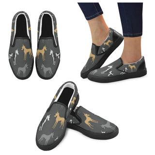 Great Dane Black Women's Slip-on Canvas Shoes - TeeAmazing