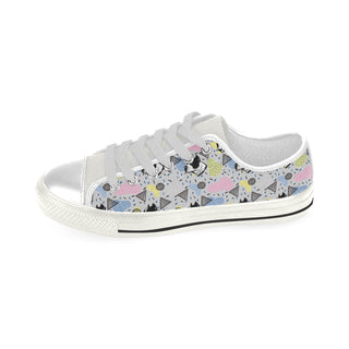 American Staffordshire Terrier Pattern White Men's Classic Canvas Shoes - TeeAmazing