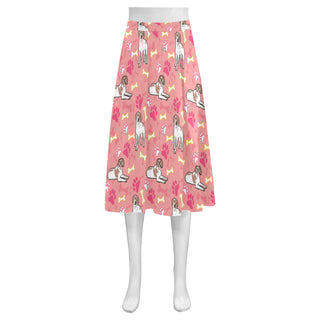 Brittany Spaniel Pattern Mnemosyne Women's Crepe Skirt - TeeAmazing