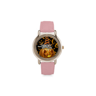 Shih Tzu Halloween Women's Rose Gold Leather Strap Watch - TeeAmazing