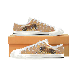 Queen Bee White Low Top Canvas Shoes for Kid - TeeAmazing