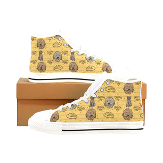 Australian Goldendoodle White Men’s Classic High Top Canvas Shoes /Large Size - TeeAmazing