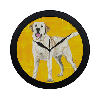 Labrador Retriever Water Colour No.1 Black Circular Plastic Wall clock - TeeAmazing