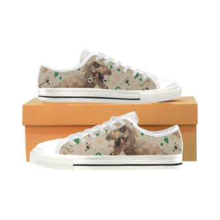 T-Rex White Men's Classic Canvas Shoes - TeeAmazing