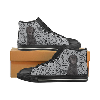 Curly Coated Retriever Black Men’s Classic High Top Canvas Shoes - TeeAmazing